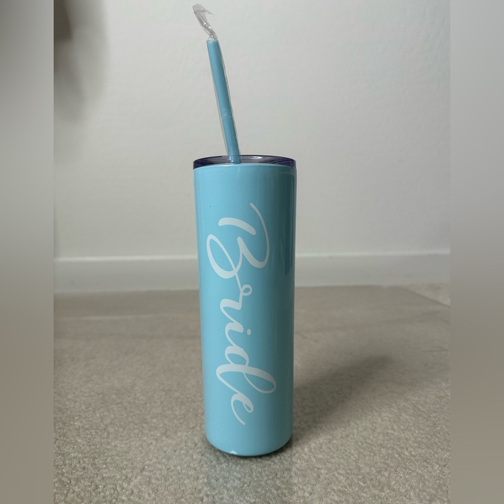 MAARS METAL TEAL BLUE BRIDE WEDDING TUMBLER 20 OZ NEW